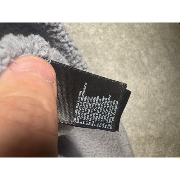 North Face Mens Jacket Sherpa 1/4 Zip Fleece Pullover Soft Gray Burgundy Size L - Picture 6 of 11